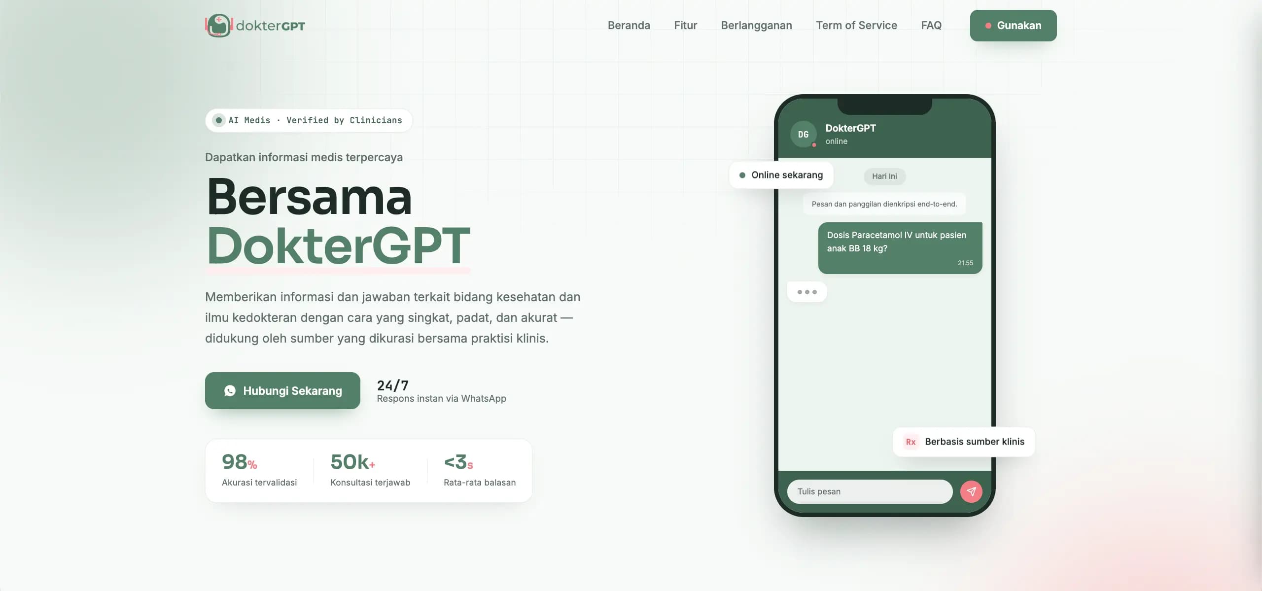 DokterGPT production AI interface engineered by Hecolab